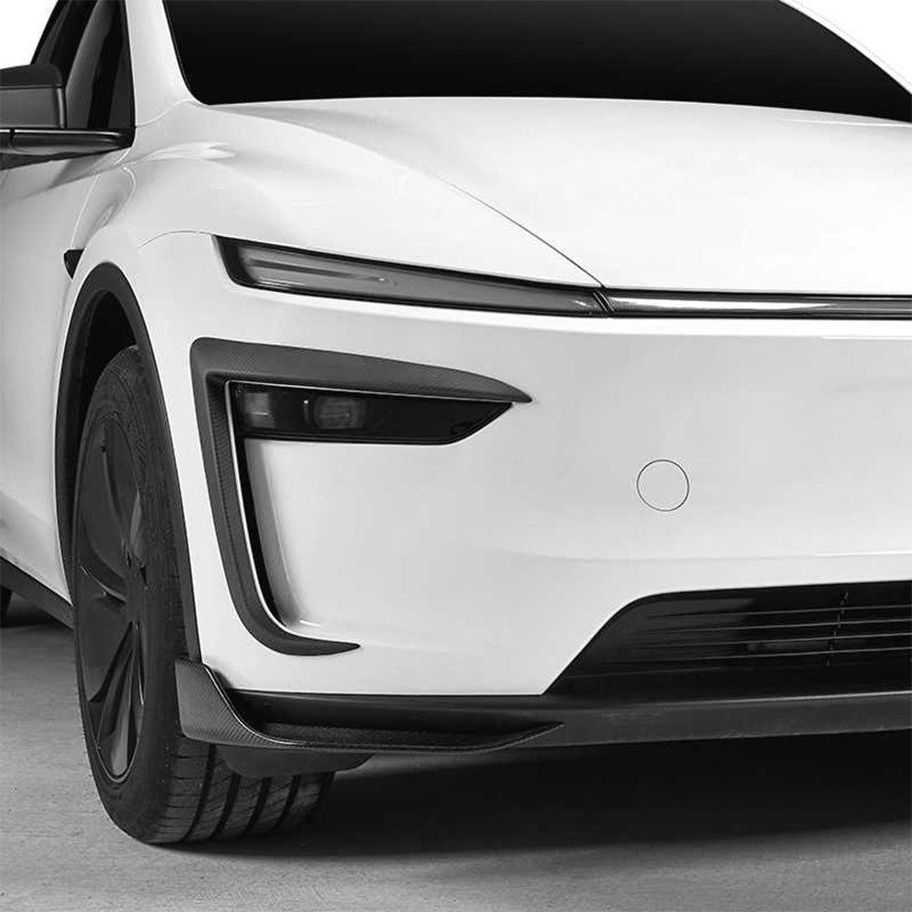 Carbon Fiber Front Bumper Side Splitter Lip for 2025 Tesla Model Y Juniper Sporty Body Kit Upgrade