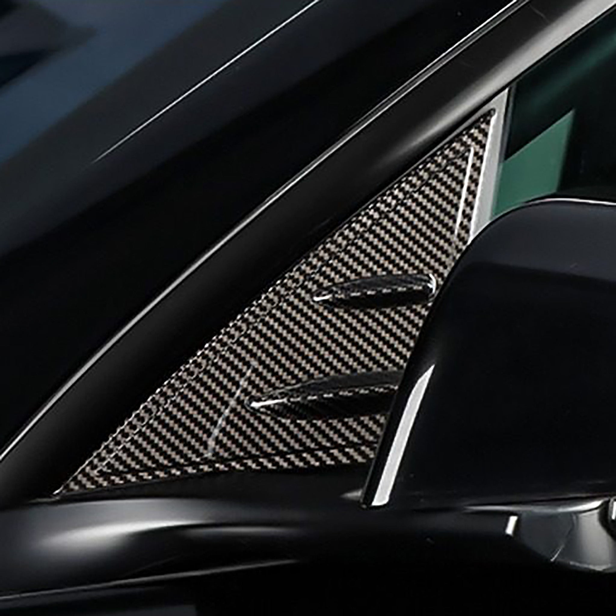 Tesla Model 3/Y Carbon Fiber A-Pillar Covers (All Gens) - glossy finish left