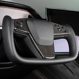 Carbon Fiber Steering Wheel Cover for 2021 - 2026 Tesla Model S/X Yoke – Sleek Protection & Stylish Upgrade