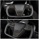 Carbon Fiber Steering Wheel Cover for 2021 - 2026 Tesla Model S/X Yoke – Sleek Protection & Stylish Upgrade