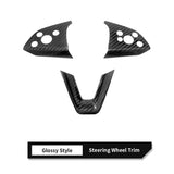 Tesla Model 3 Highland Carbon Fiber Steering Wheel Trim - glossy style