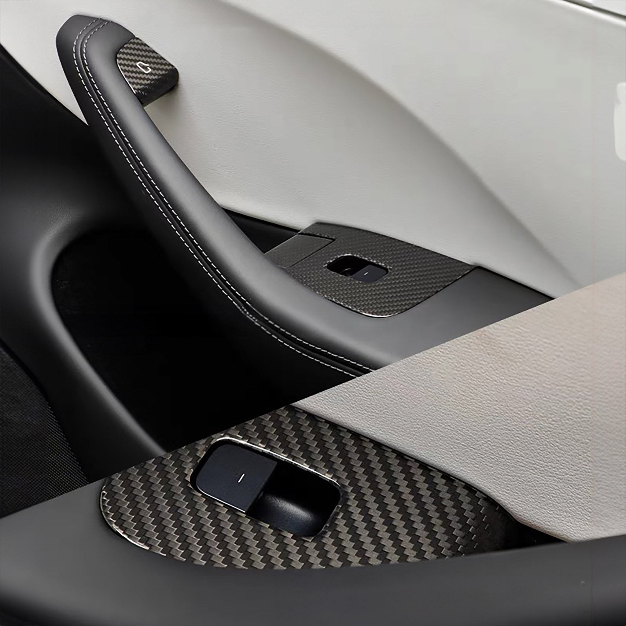 Glossy Carbon Fiber Window Switch Covers for Model 3 Highland 2024+