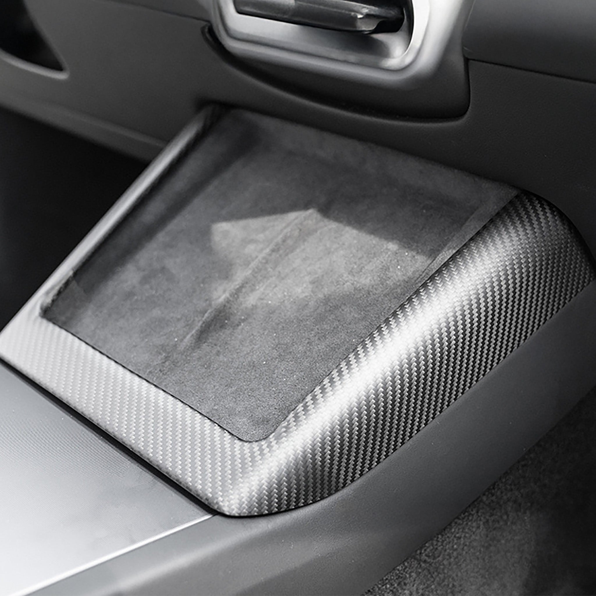 Matte finish Carbon Fiber Charging Pad Frame for Tesla Model Y Juniper