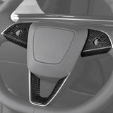 Carbon fiber steering wheel overlay for Tesla Model 3 Highland