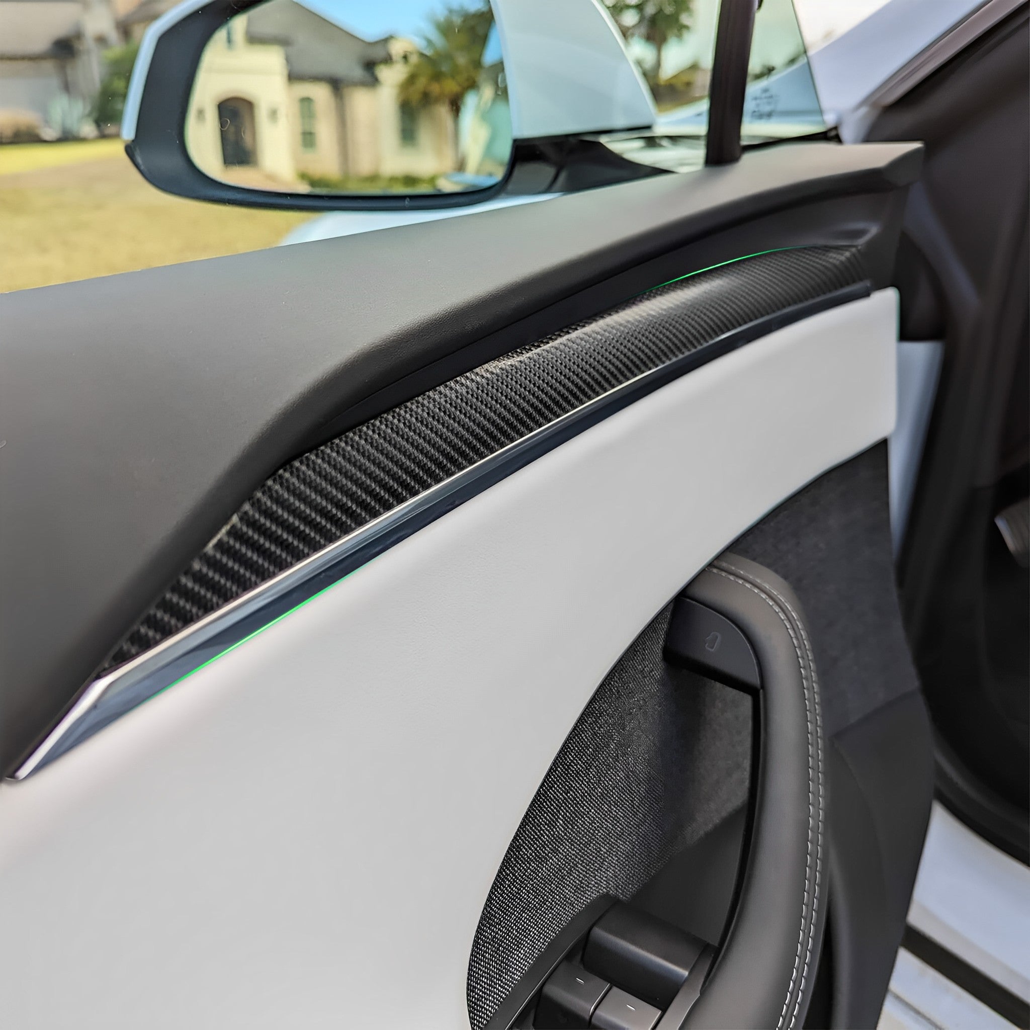 Carbon Fiber Dashboard & Door Trims For 2021-2026+ Tesla Model S & X | Teego