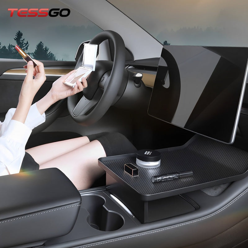 Custom Food Tray for Tesla Model 3 & Model Y (2020-2024) – Durable, Convenient Center Console Solution for Road Trips