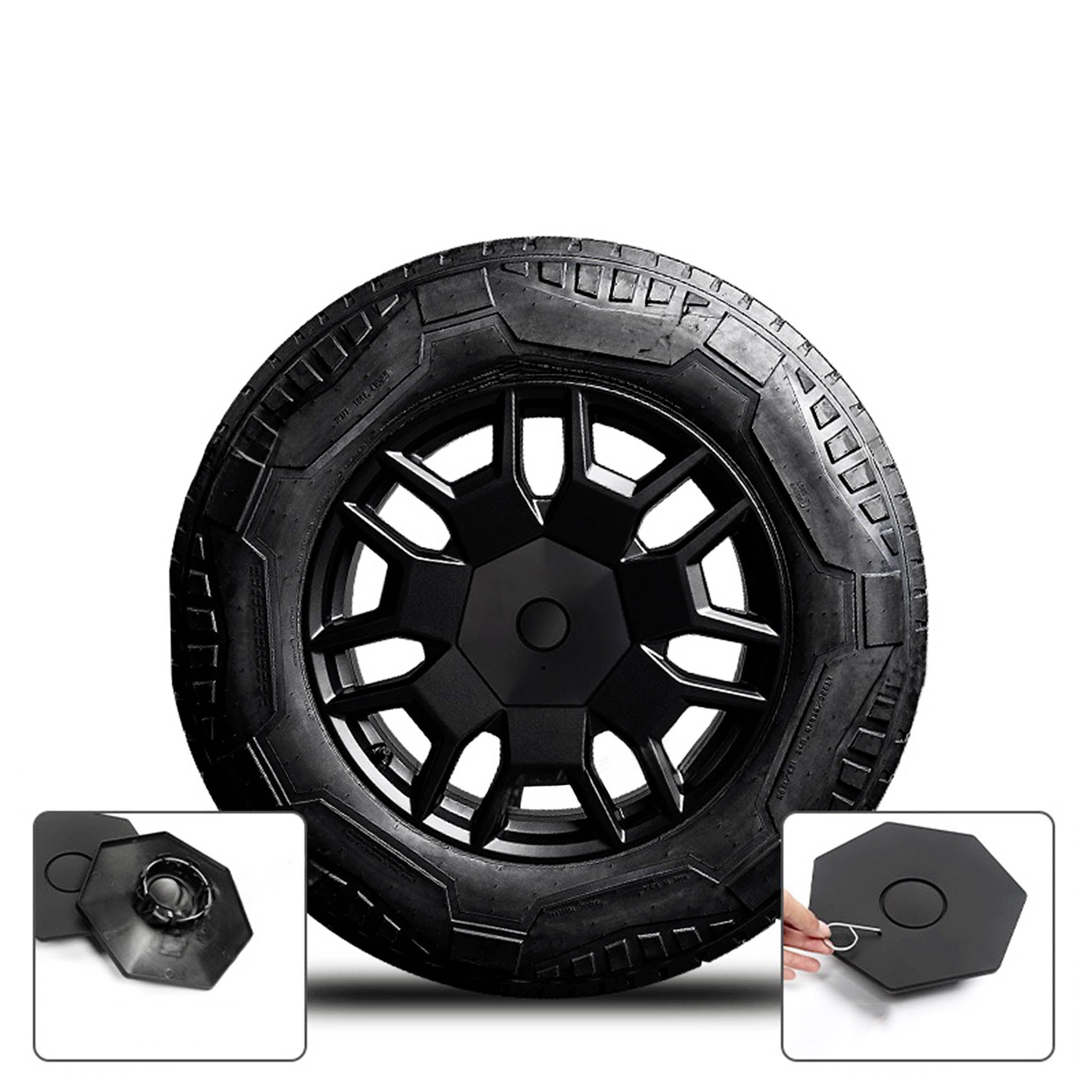 Center Hub Cap & Lug Nuts Cover for Tesla Cybertruck Wheel (4 Pcs)