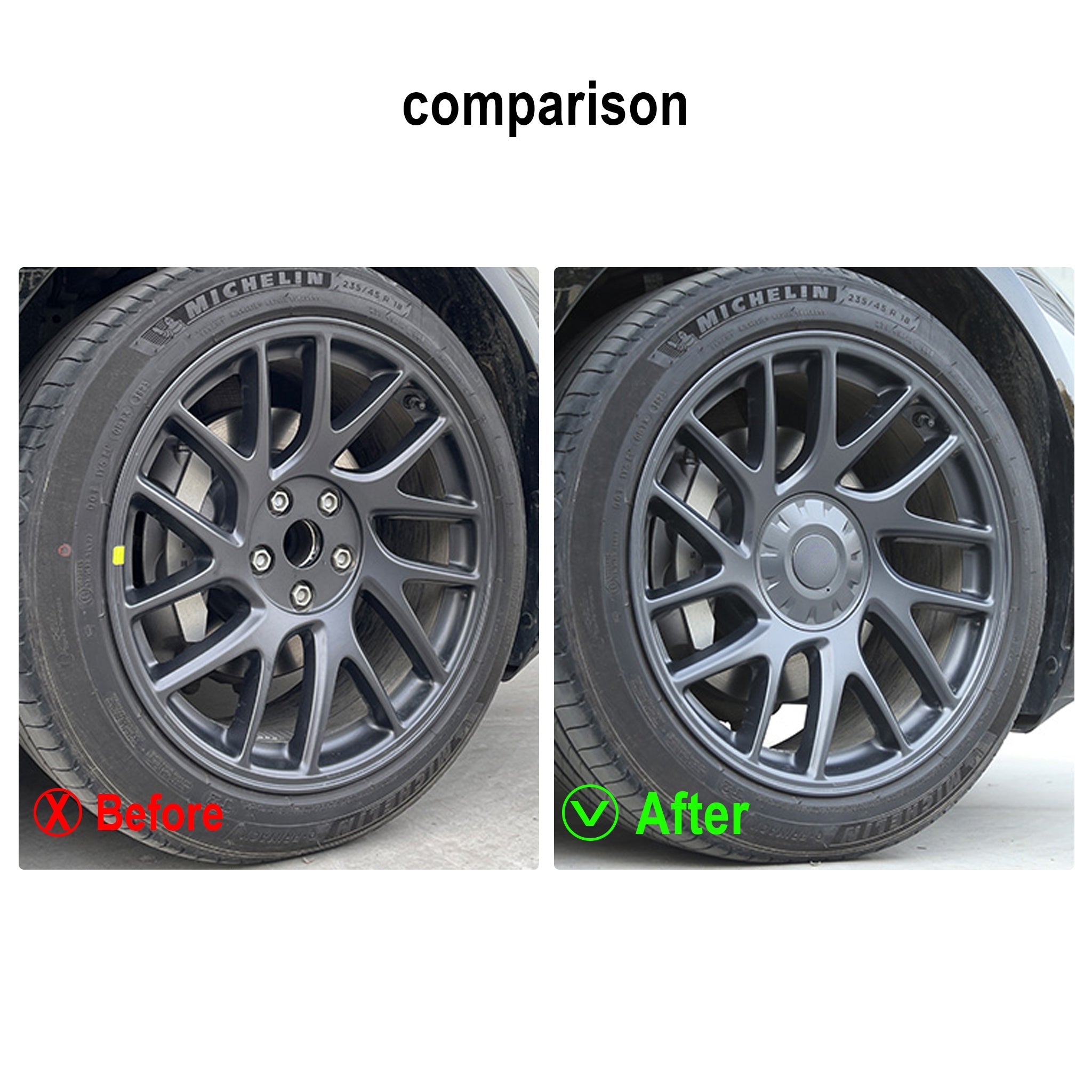Center Hub Caps for 2024+ Tesla Model 3 18-Inch Photon Wheels - Gen 1.0