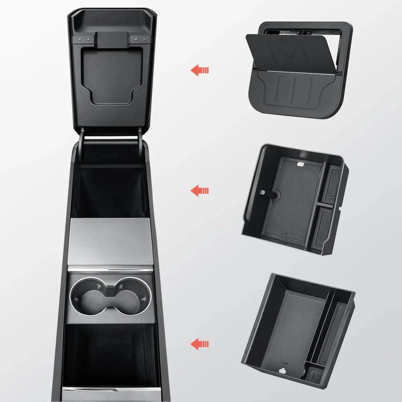 Center Console Organizer and Armrest Box for Tesla Model YL 2026+