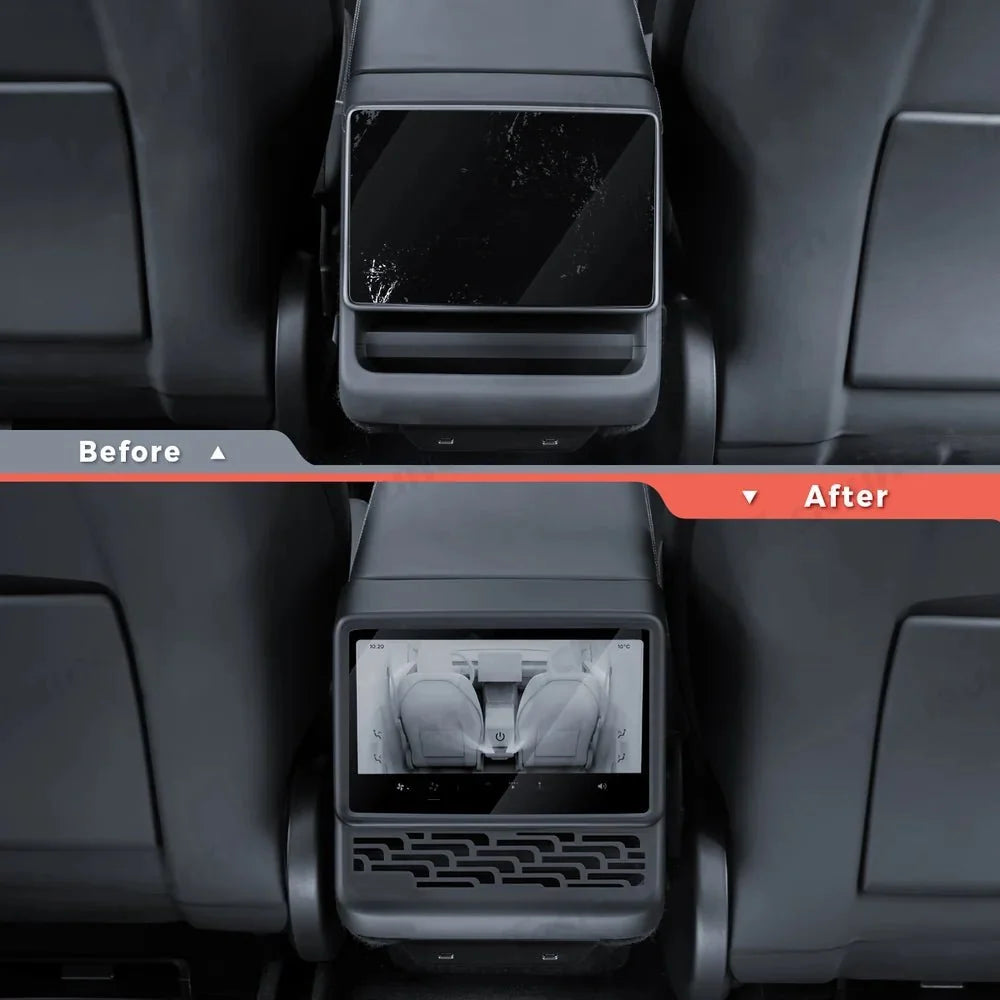 All-in-One Central Screen Tempered Glass & Frame Cover for Tesla Model YL 2026+