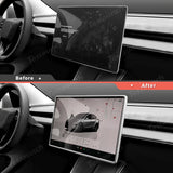 All-in-One Central Screen Tempered Glass & Frame Cover for Tesla Model YL 2026+