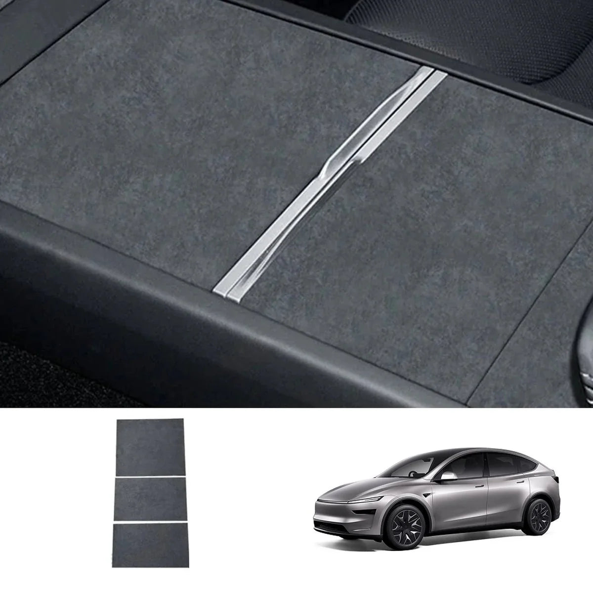 Alcantara Center Console Sticker Cover for Tesla Model Y L 2026+