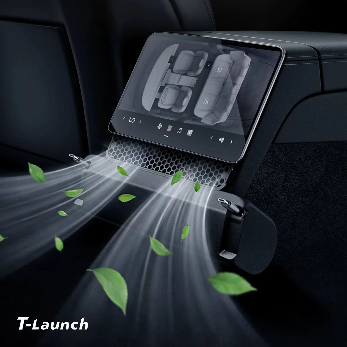 Rear Air Vent Charging Dock with Retractable Cables for Tesla Model Y L 2026+