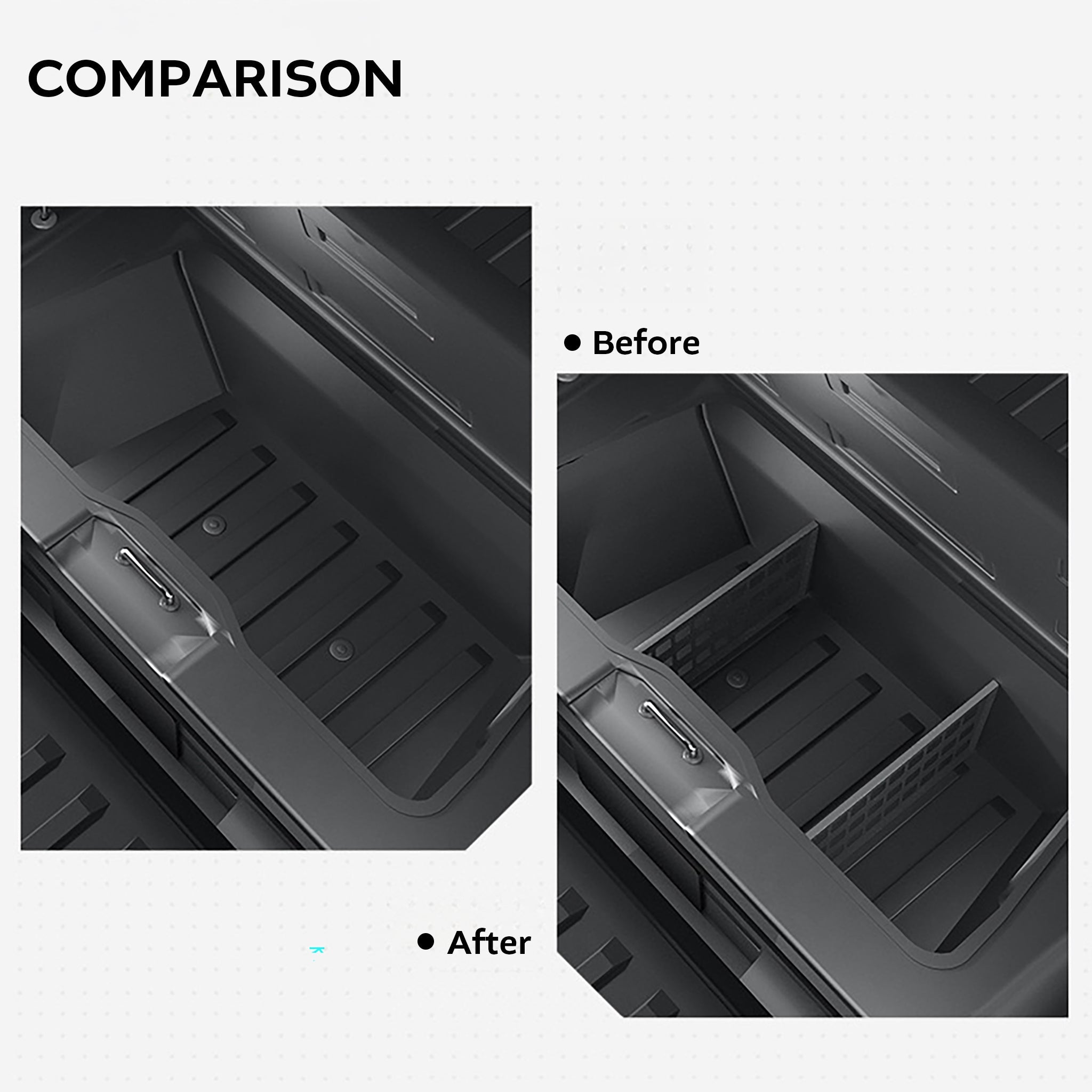 Custom Gear Locker Subtrunk Dividers for Tesla Cybertruck 2024