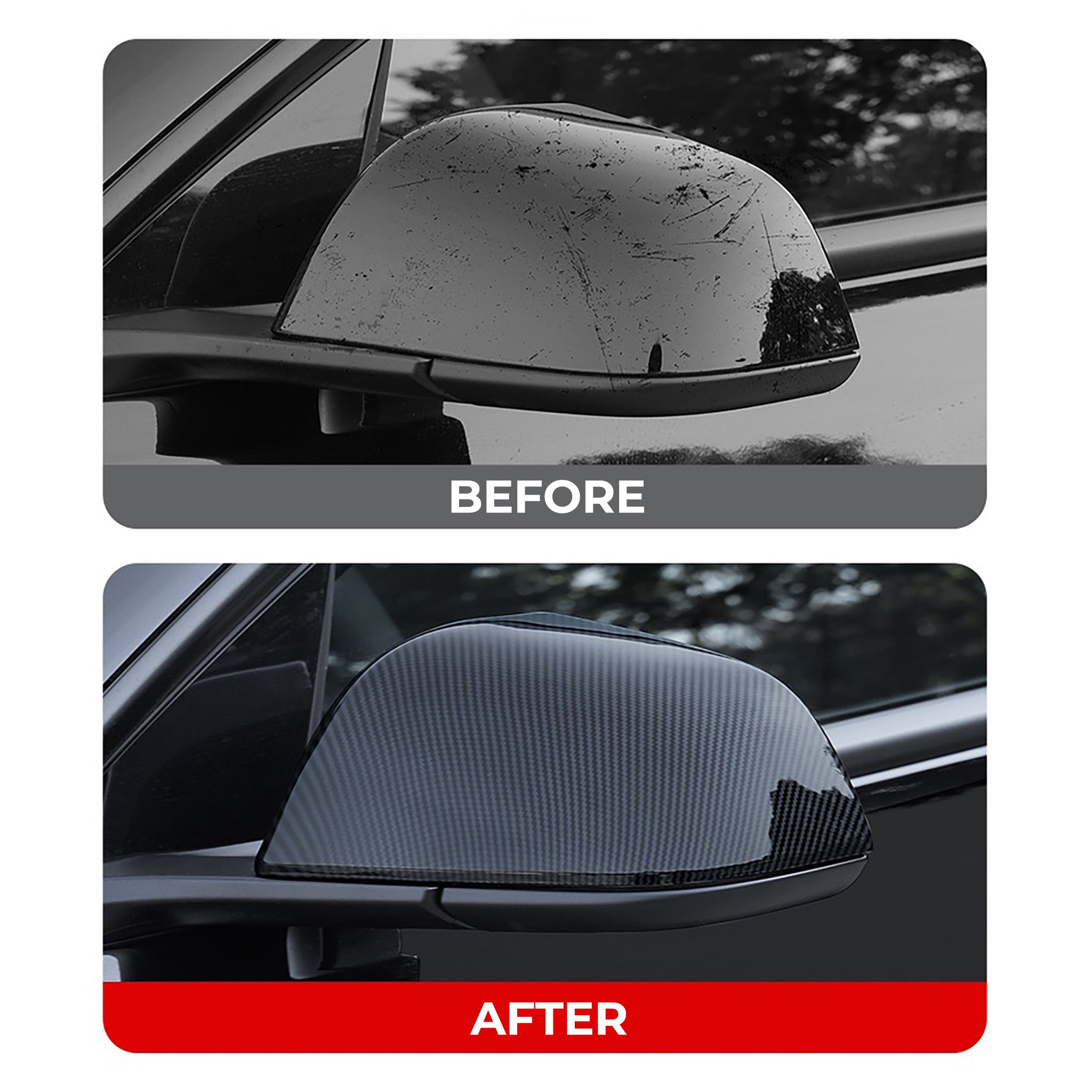 Custom Mirror Covers for Tesla Model 3/Y (ABS Plastic)