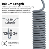 Cybertruck-Inspired Retractable USB-C Cable – 100W Fast Charging with Magnetic Holder for Tesla Model S/3/X/Y & Cybertruck