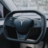 Cybertruck-Style Steering Wheel Upgrade for Tesla Model 3 & Model Y – Nappa Leather, Heated, OEM Fit
