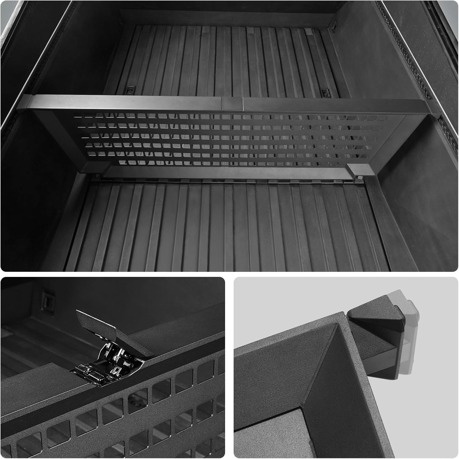 Cybertruck Adjustable Cargo Divider with MOLLE Panel – Secure Truck Bed Organizer, Heavy-Duty Aluminum Alloy