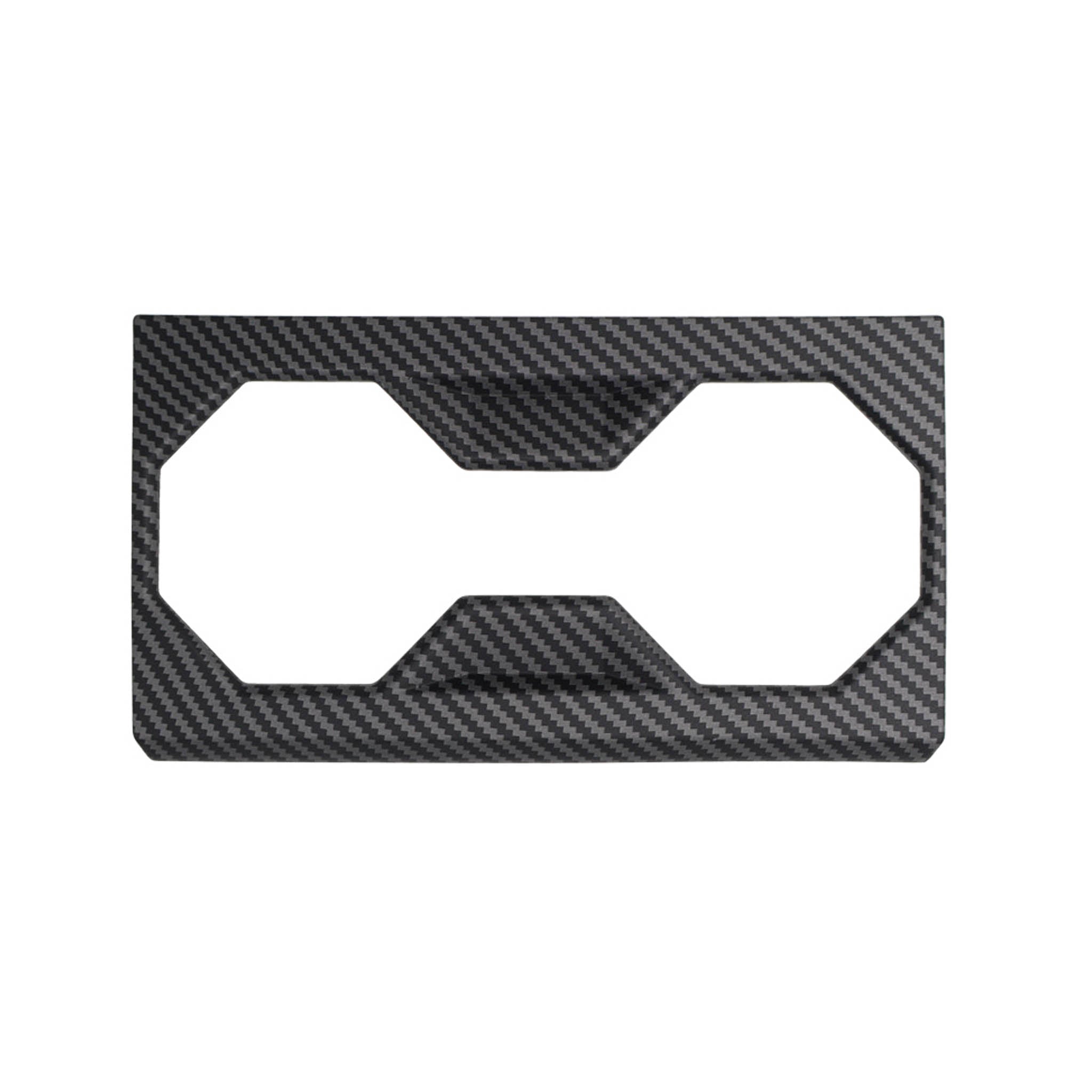 Cybertruck Center Console Carbon Fiber Cup Holder Trim Cover (ABS Plastic)