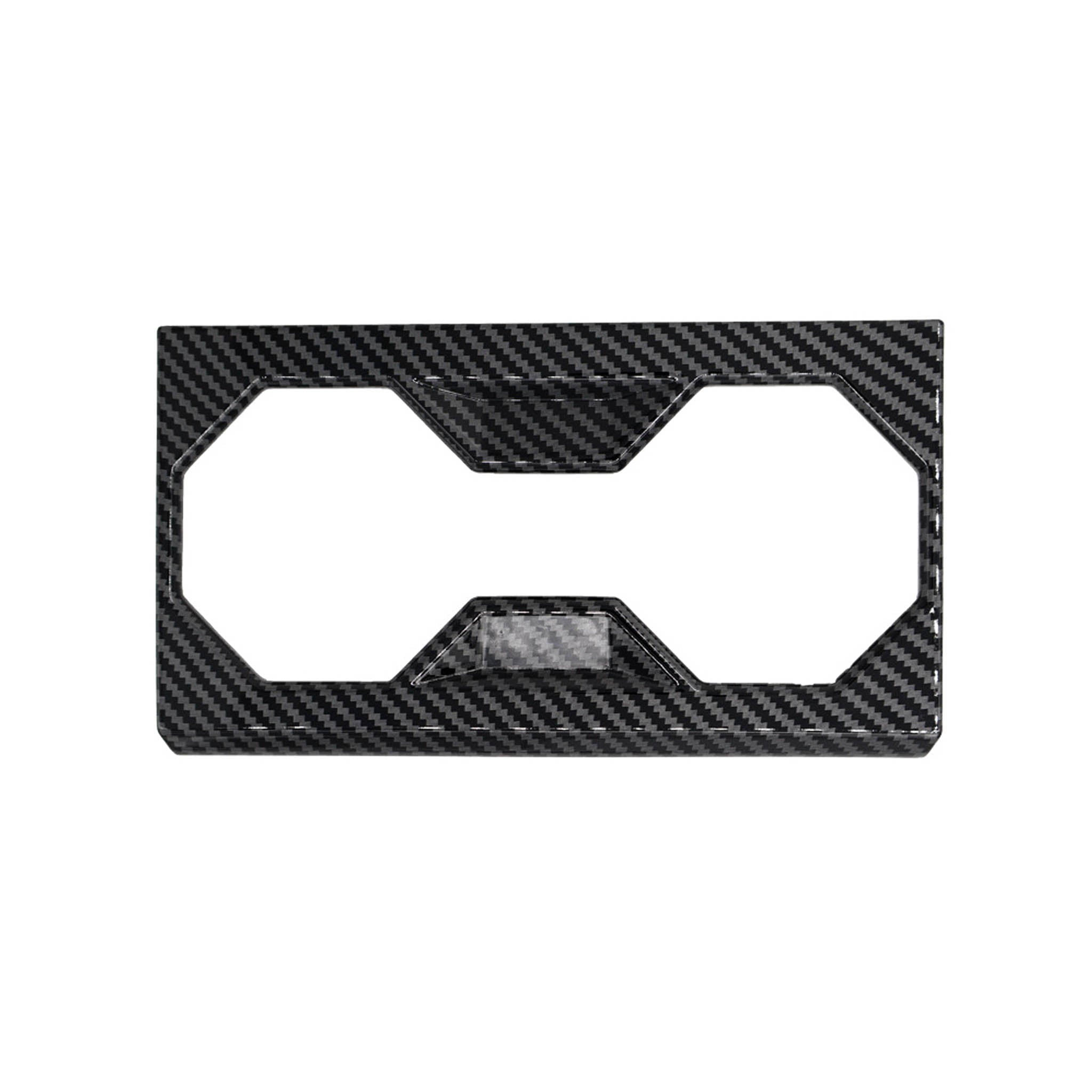 Cybertruck Center Console Carbon Fiber Cup Holder Trim Cover (ABS Plastic)