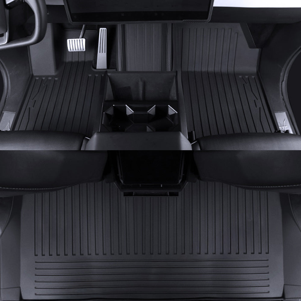 Cybertruck Floor Mats with Extended Front Door Coverage – Heavy-Duty TPE Protection for Maximum Interior Shield