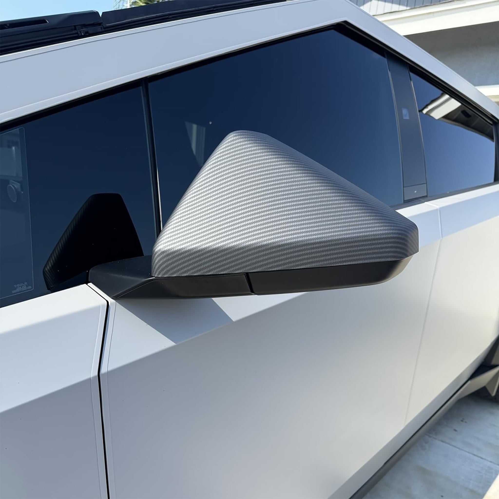 Tesla Cybertruck Real Carbon Fiber Mirror Caps – Gloss/Matte Finish | OEM Fitment, No-Drill Installation