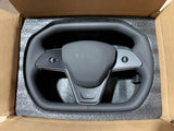 Cybertruck-Style Steering Wheel Upgrade for Tesla Model 3 & Model Y – Nappa Leather, Heated, OEM Fit