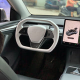 Cybertruck-Style Steering Wheel Upgrade for Tesla Model 3 & Model Y – Nappa Leather, Heated, OEM Fit