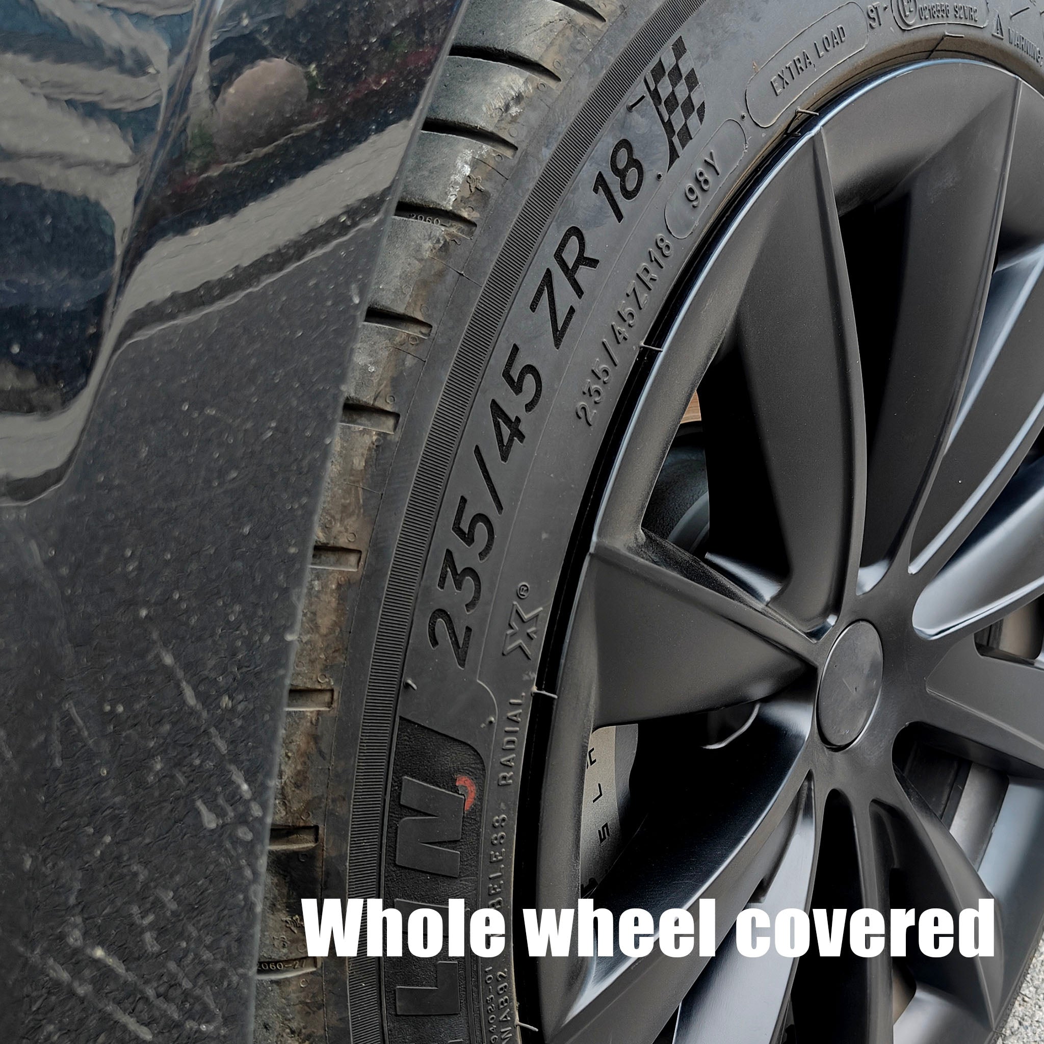 Cyclone-style Hubcaps Wheel Covers For Tesla Model 3 18'' Aero wheels