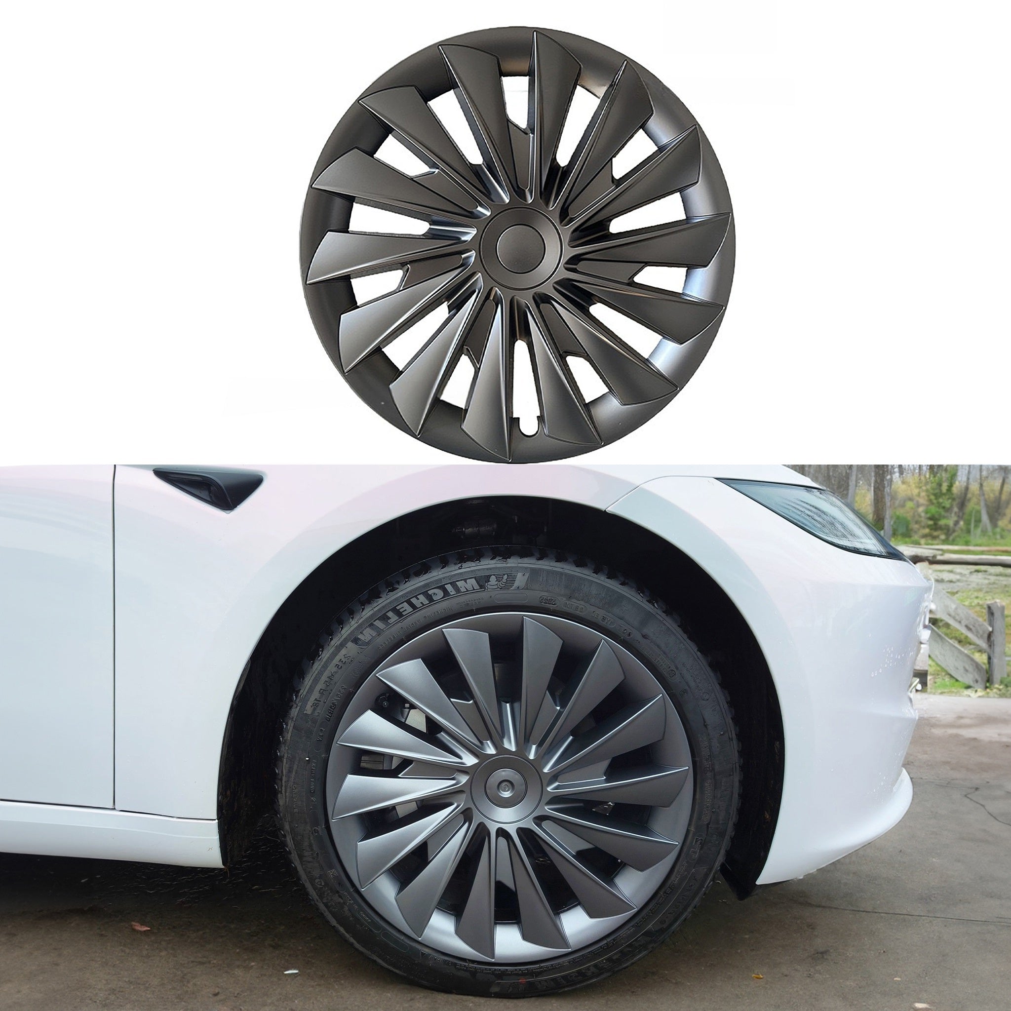 Cyclone Hubcaps For Tesla 2024 New Model 3 Highland 18‘’ Wheels