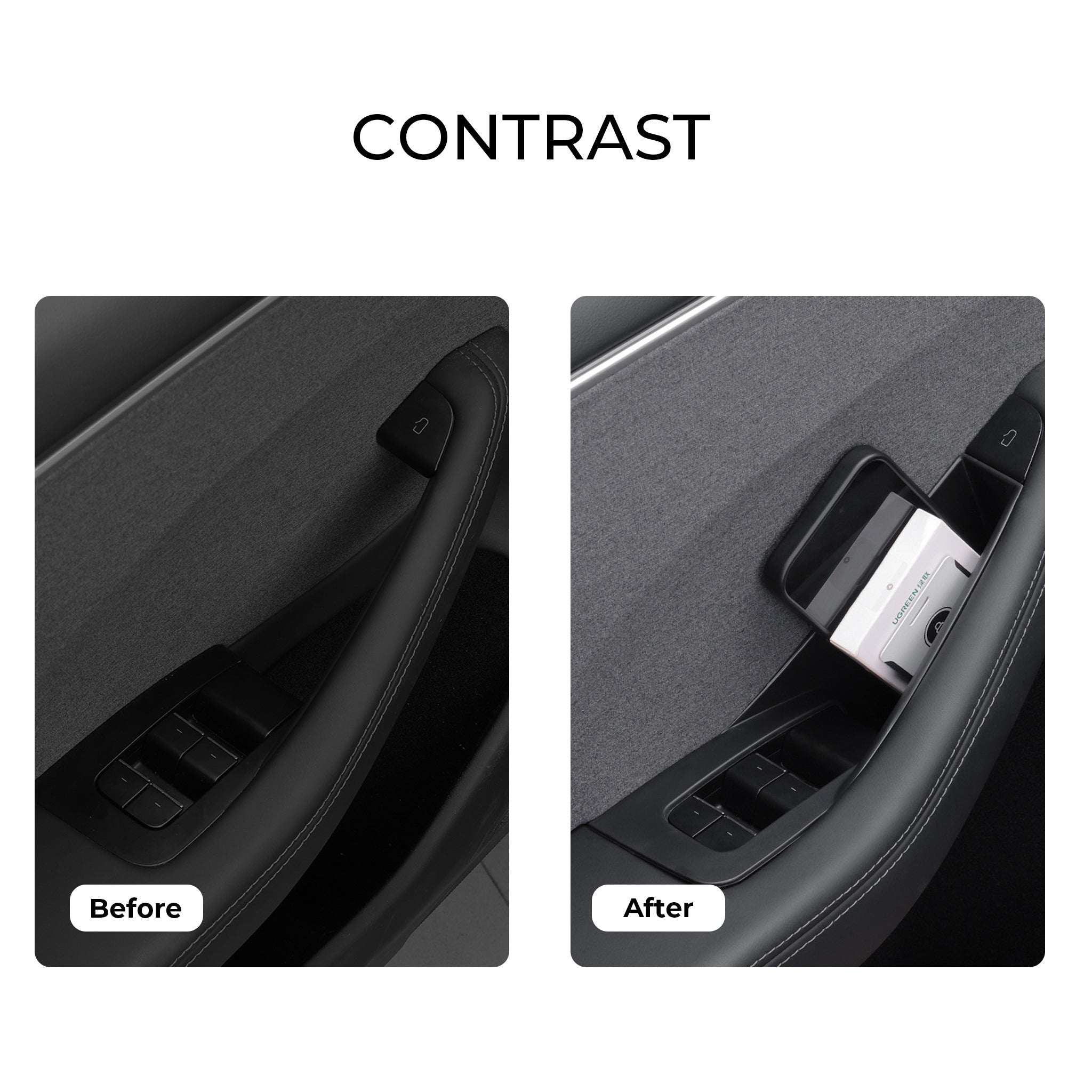 Premium Custom-Fit Door Storage Organizers for Tesla Model 3 & Y – Sleek Interior Cabin Solution