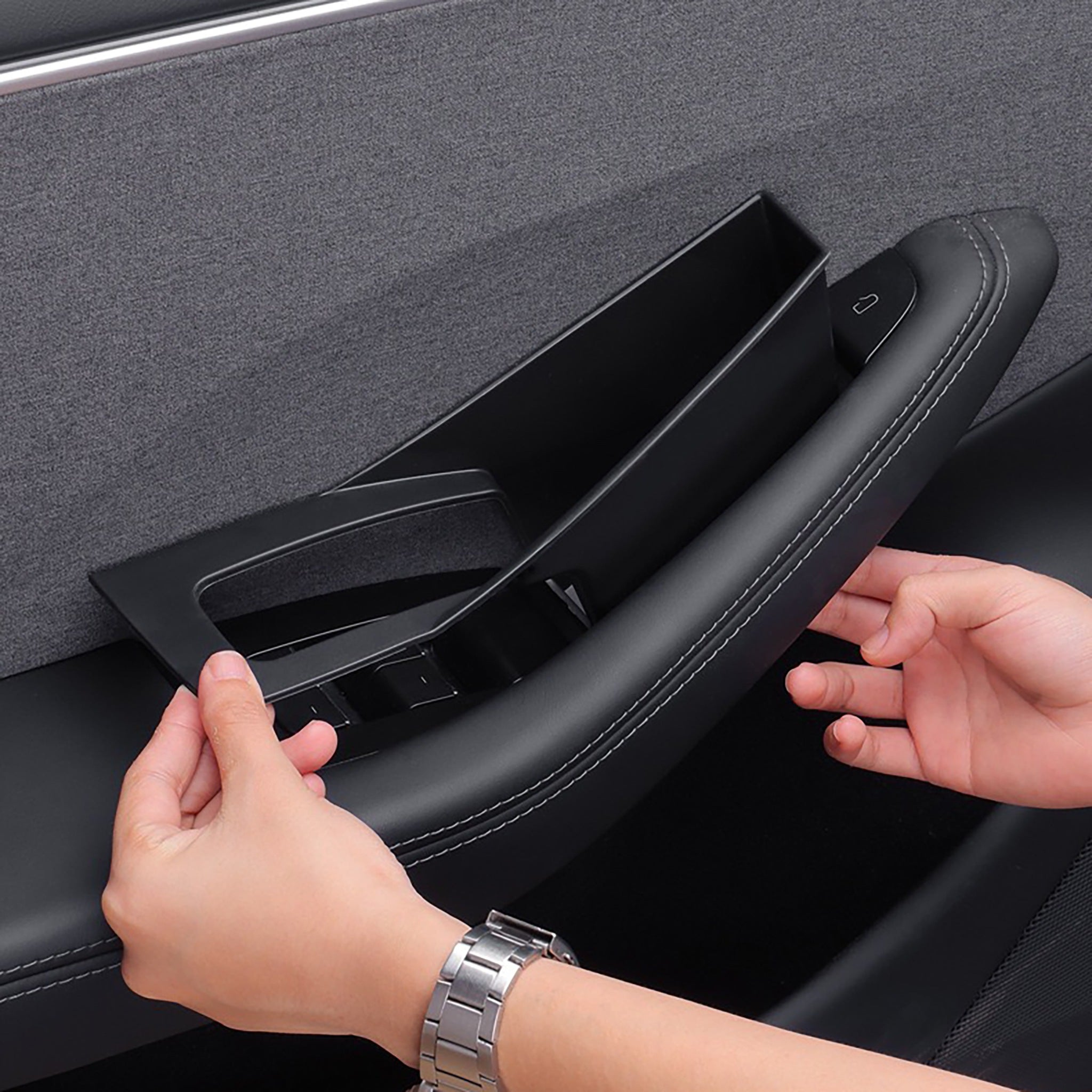 Premium Custom-Fit Door Storage Organizers for Tesla Model 3 & Y – Sleek Interior Cabin Solution