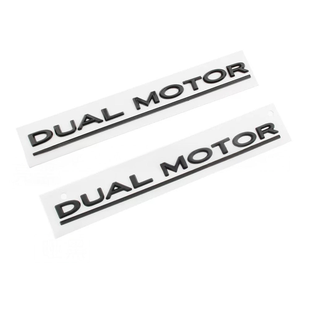 Tessgo Dual Motor Emblem Badge Decal for Model 3/Y/S/X – Weatherproof Rear Trunk Sticker for Exterior Styling Upgrade