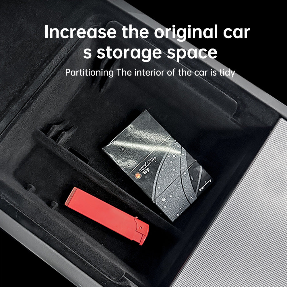 Flocked Center Console & Armrest Storage Tray Set for Tesla Model 3 Highland / Model Y Juniper / Model YL