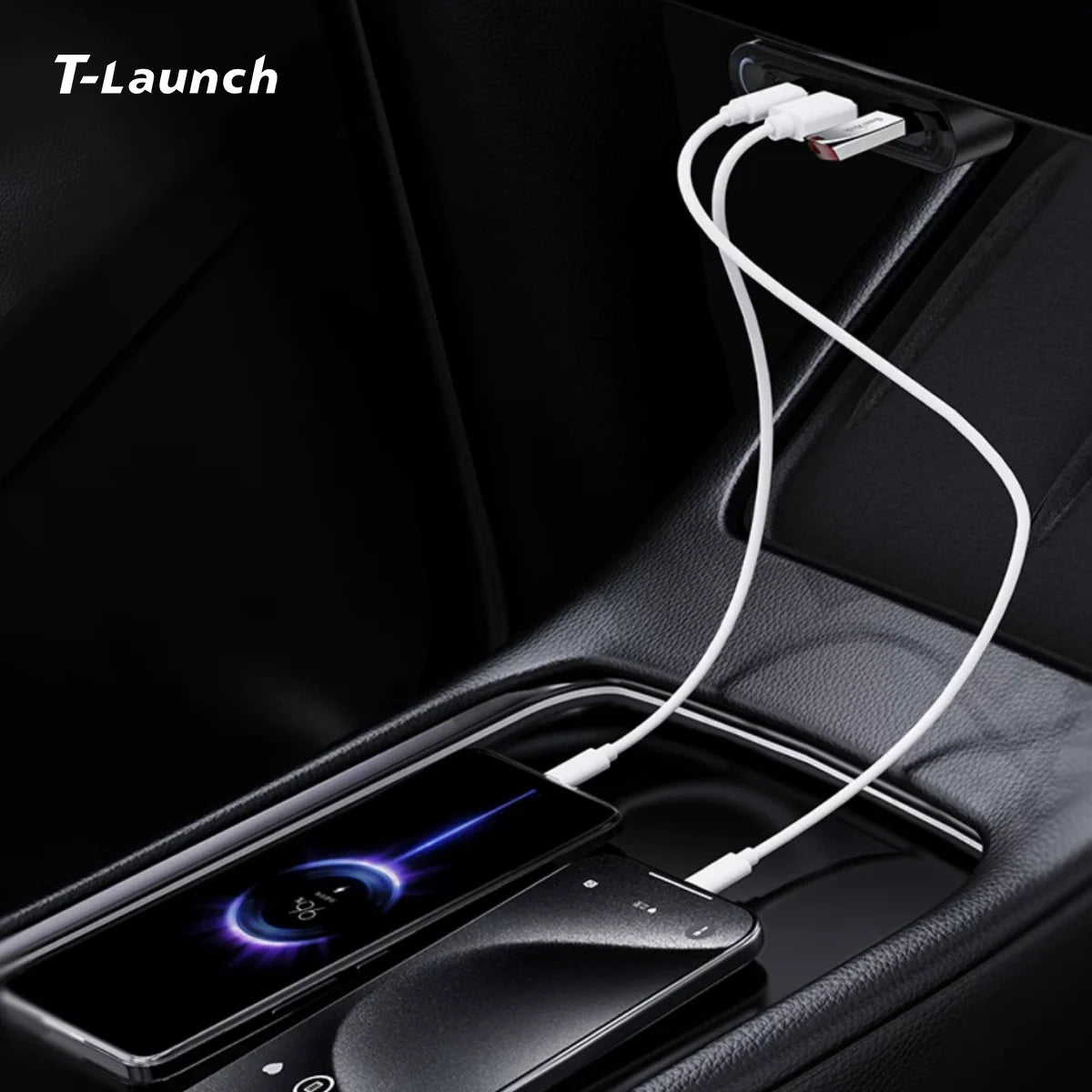 Under Screen Foldable Hidden USB-C Hub for Tesla Model 3/Y/Y L