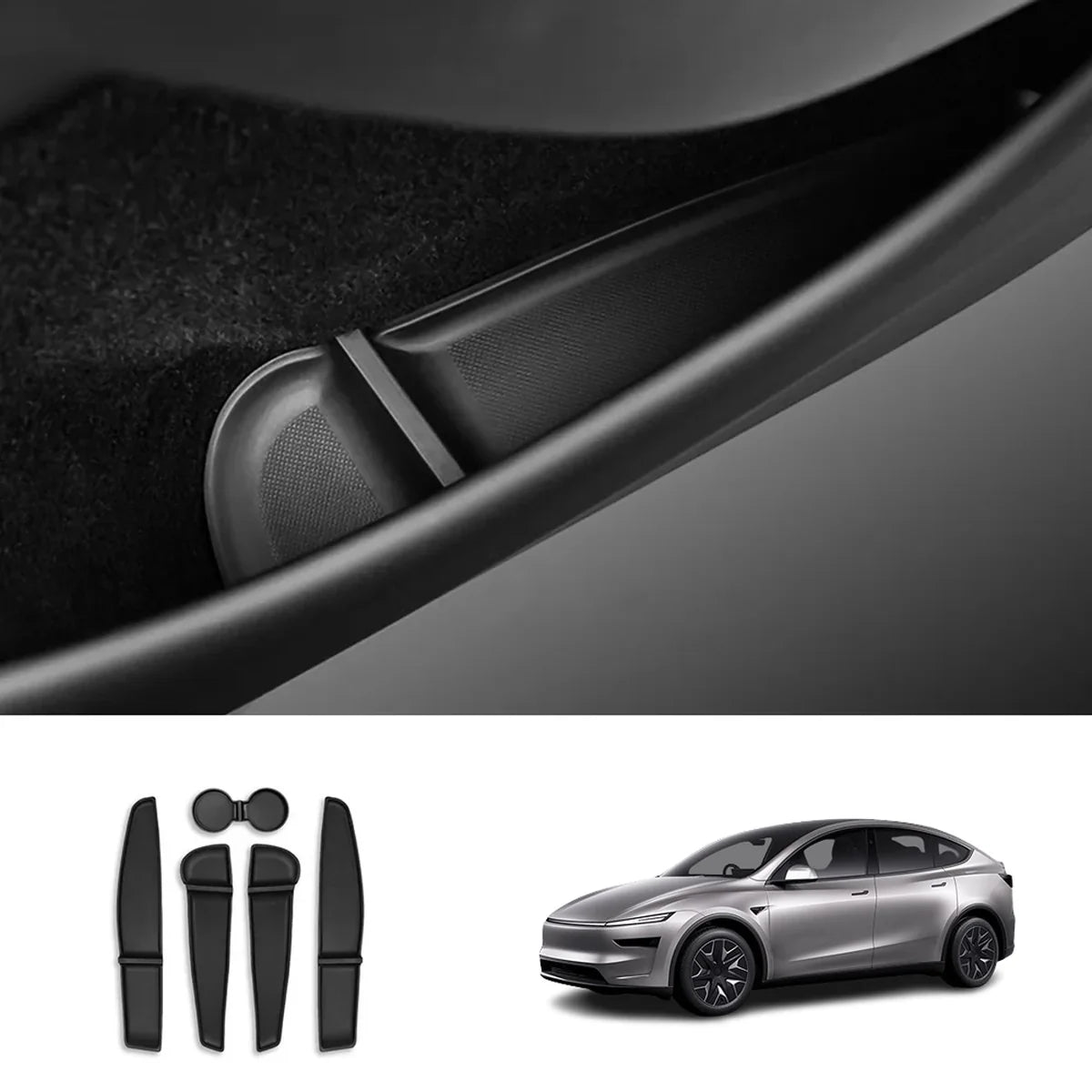 TPE Door Pocket & Cup Holder Liners for Tesla Model Y L 2026+