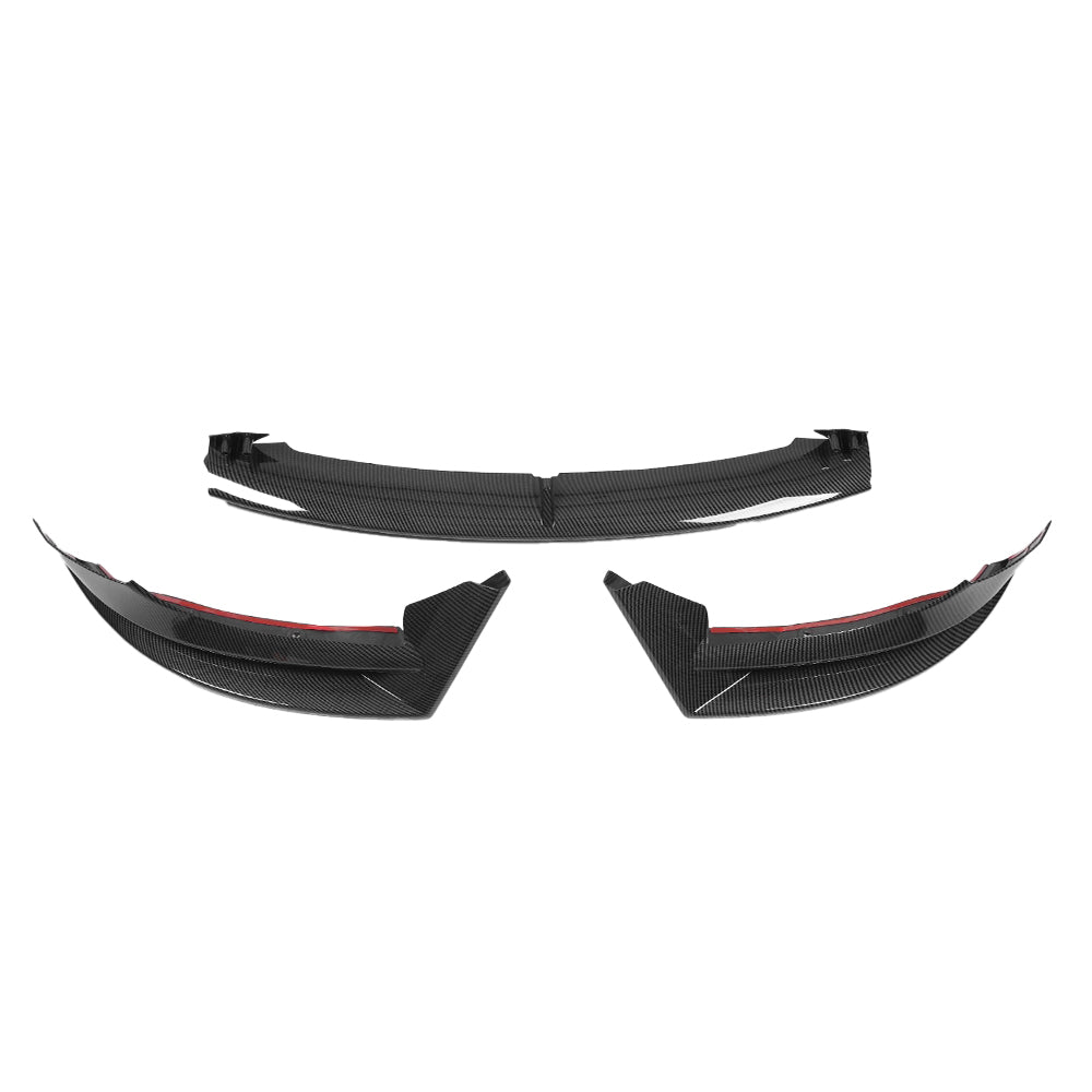 Sporty Front Lip Spoiler for Tesla Model 3 (2017-2023.09) | ABS Plastic Body Kit in Glossy/Matte Black & Carbon Fiber