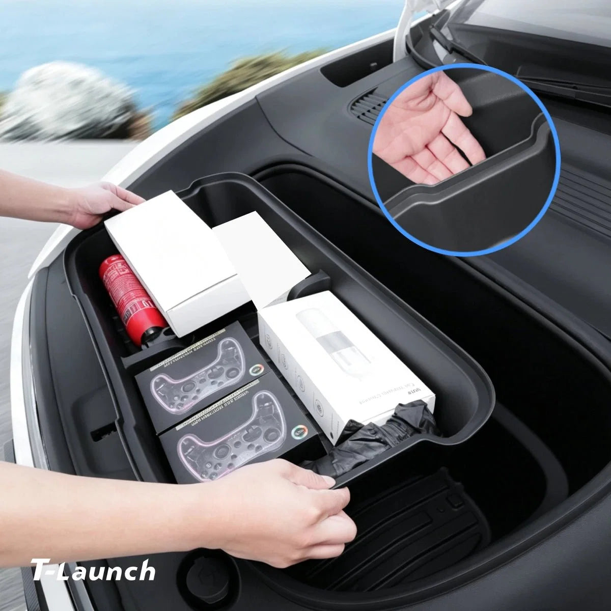 Frunk & Rear Trunk Storage Organizer Boxes for Tesla Model Y L 2026+
