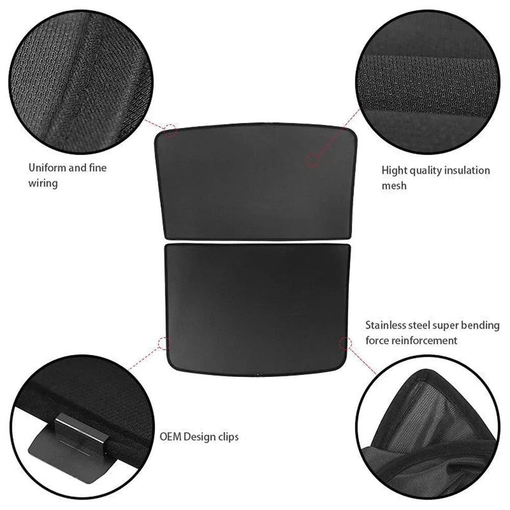 Split Nano Ice Crystal Glass Roof Sunshade for Tesla Model Y L 6-Seater 2026+