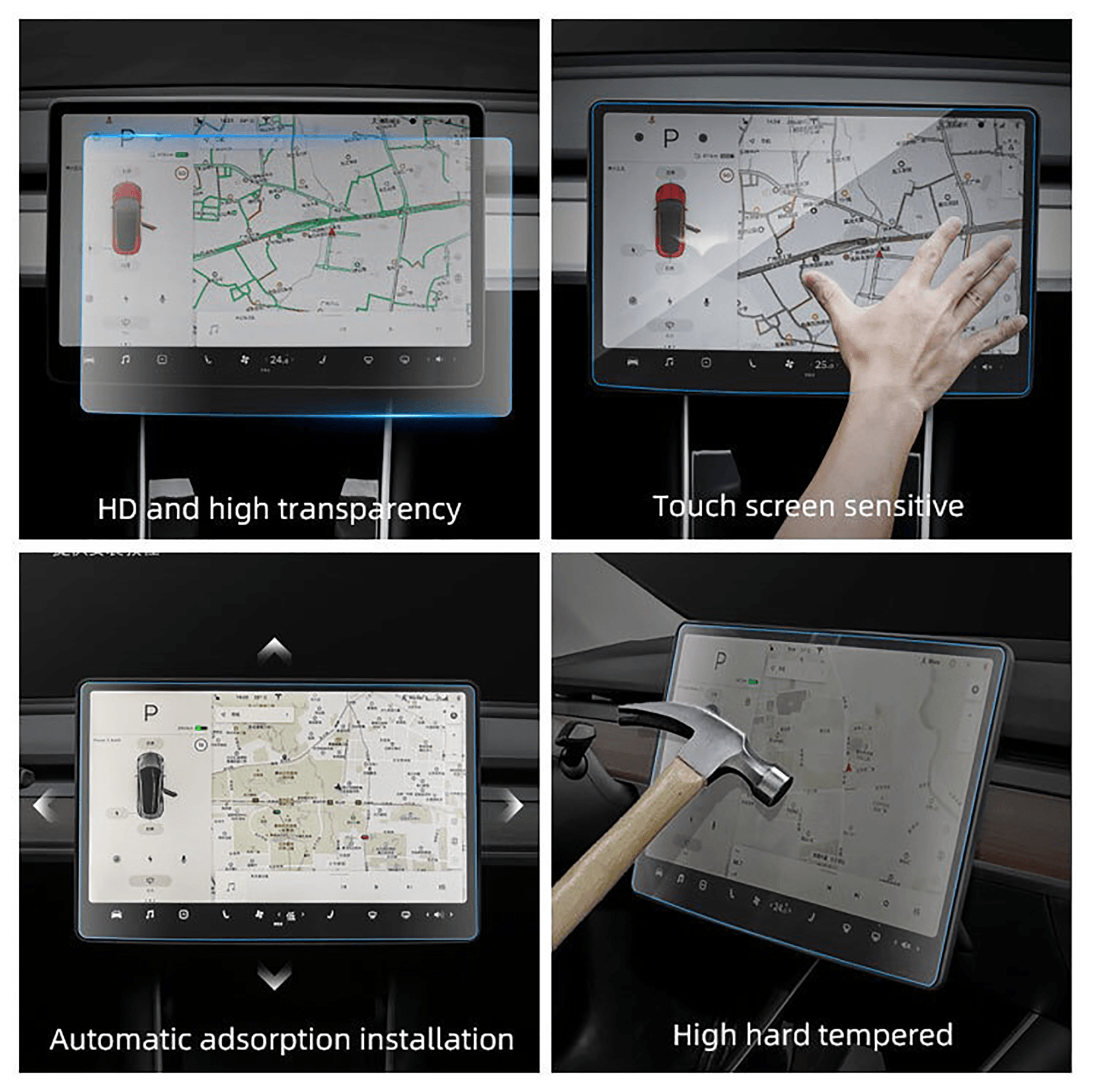 Tempered Glass Screen Protector For Telsa Model 3/Y-Motor Vehicle Interior Fittings-Teego