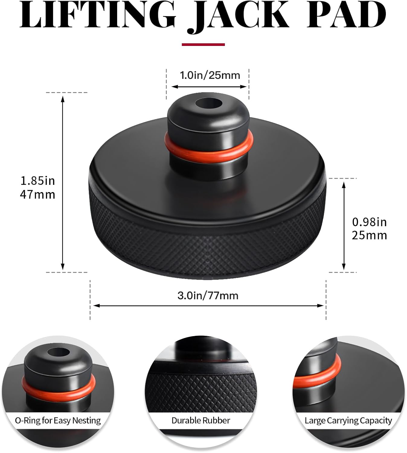 Heavy-Duty Rubber Jack Pad/Puck for Tesla Model S3XY