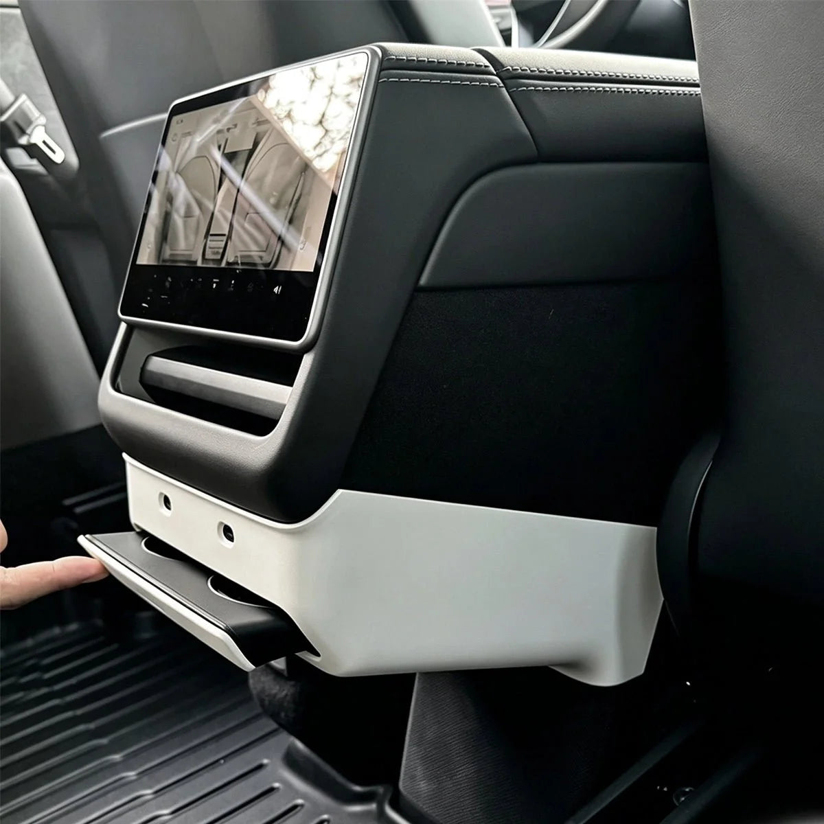Rear Center Console Air Vent Cover & Lower Kick Panel Protector for Tesla Model Y L 2026+