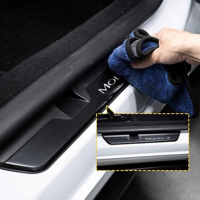 LED illuminated Welcome Pedal Door Sill Protector for Tesla Model 3