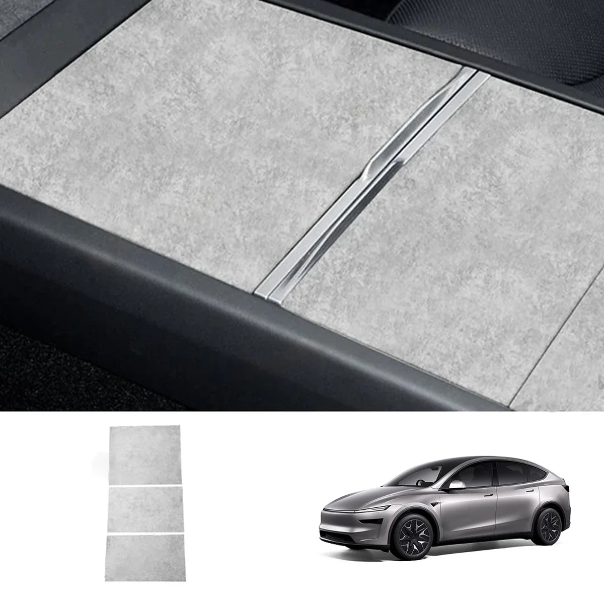 Alcantara Center Console Sticker Cover for Tesla Model Y L 2026+
