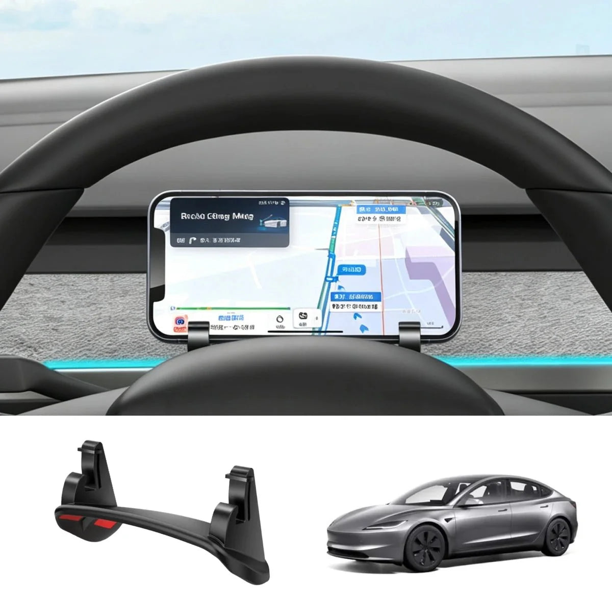 Steering Wheel Phone Holder for Tesla Model 3/Y/Y L 2024+