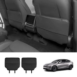 Nappa Leather Front Seat Back Kick Protectors for Tesla Model 3/Y/Y L 2024+ (2 PCS)