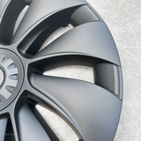 Tessgo 19" Überturbine Style Wheel Covers for Model Y Juniper – Matte Black Hubcaps for Crossflow Wheels, OEM Fit Upgrade