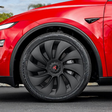 Tessgo 19" Überturbine Style Wheel Covers for Model Y Juniper – Matte Black Hubcaps for Crossflow Wheels, OEM Fit Upgrade