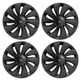 Tessgo 19" Überturbine Style Wheel Covers for Model Y Juniper – Matte Black Hubcaps for Crossflow Wheels, OEM Fit Upgrade
