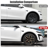 Model Y Juniper 19" Wheel Covers Satin Bronze Hubcaps Inspired By Model Y Performance